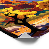 Zion Arizona USA Vintage Illustration Poster (Ecke)