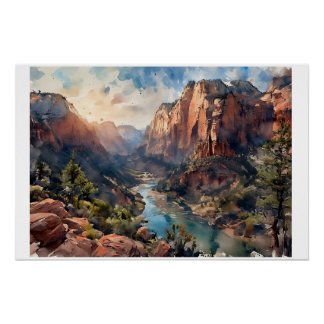 Zion Canyon at Sunrise,  Poster