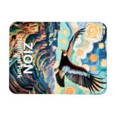 Zion Canyon Bird California Condor Vivid Van Gogh Magnet (Horizontal)