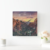 Zion Canyon National Park Quadratische Wanduhr (Zuhause)