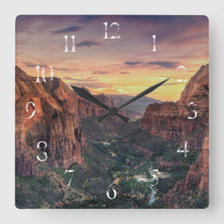 Zion Canyon National Park Quadratische Wanduhr