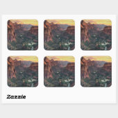 Zion Canyon Nationalpark Quadratischer Aufkleber (Blatt)