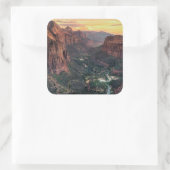 Zion Canyon Nationalpark Quadratischer Aufkleber (Tasche)