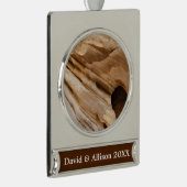 Zion Canyon Wall I Abstrakt Naturfotografie Banner-Ornament Silber (Rechts)