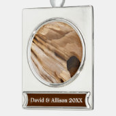 Zion Canyon Wall I Abstrakt Naturfotografie Banner-Ornament Silber (Links)