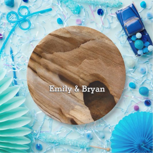 Zion Canyon Wall I Abstrakt Naturfotografie Pappteller (Party)