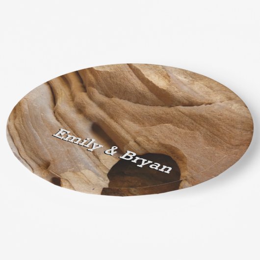 Zion Canyon Wall I Abstrakt Naturfotografie Pappteller (Schrägansicht)