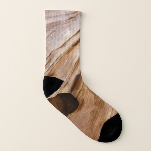 Zion Canyon Wall I Abstrakt Naturfotografie Socken (Rechts - Außen)