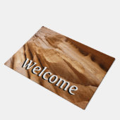 Zion Canyon Wall II Red Rock Abstrakte Fotografie Fußmatte (Schrägansicht)