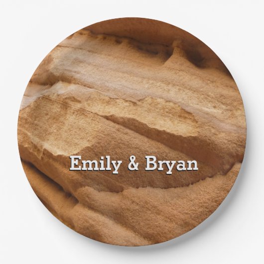 Zion Canyon Wall II Red Rock Abstrakte Fotografie Pappteller (Vorderseite)