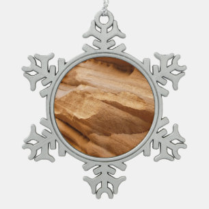 Zion Canyon Wall II Red Rock Abstrakte Fotografie Schneeflocken Zinn-Ornament