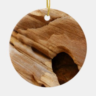 Zion Canyon Wand I Abstrakte Naturfotografie Keramik Ornament