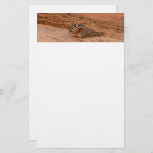 Zion Chipmunk auf Red Rocks Briefpapier (Vorne/Hinten)