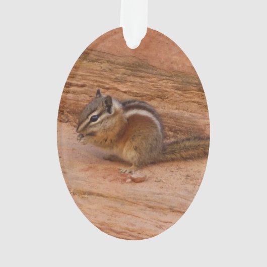 Zion Chipmunk auf Red Rocks Ornament (Rückseite)