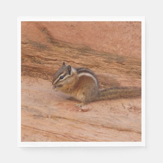 Zion Chipmunk auf Red Rocks Serviette (Vorderseite)