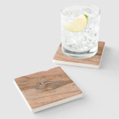 Zion Chipmunk auf Red Rocks Steinuntersetzer (Seitenansicht)