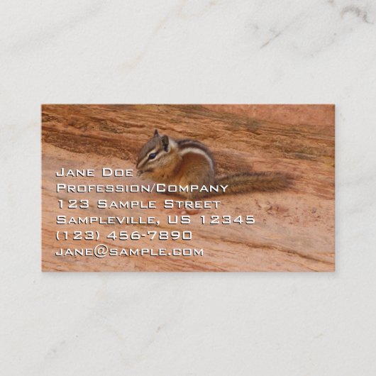 Zion Chipmunk auf Red Rocks Visitenkarte (Vorderseite)
