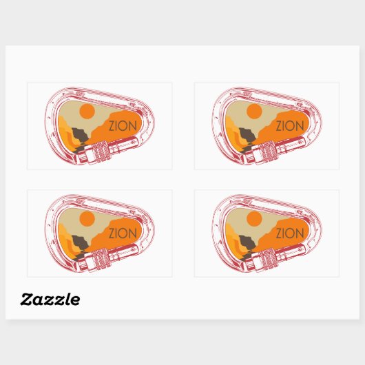 Zion Climbing Carabiner Rechteckiger Aufkleber (Blatt)