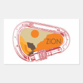 Zion Climbing Carabiner Rechteckiger Aufkleber (Vorderseite)