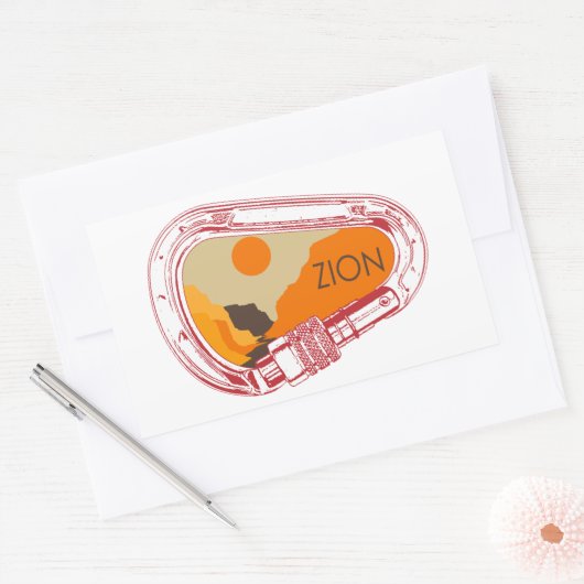 Zion Climbing Carabiner Rechteckiger Aufkleber (Umschlag)