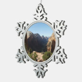 Zion from Angels Landweg Zion Nationalpark Schneeflocken Zinn-Ornament (Rechts)