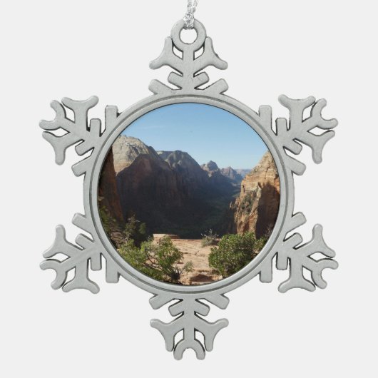 Zion from Angels Landweg Zion Nationalpark Schneeflocken Zinn-Ornament (Vorderseite)