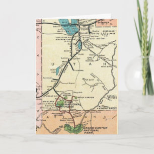 Zion - Grand Canyon Vintage Karte 
