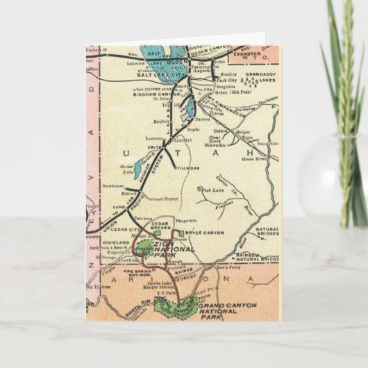 Zion - Grand Canyon Vintage Karte (Vorderseite)