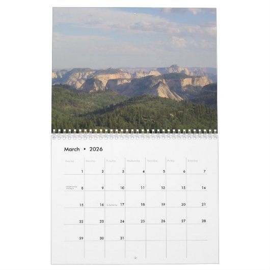 Zion Kalender (Mär 2026)