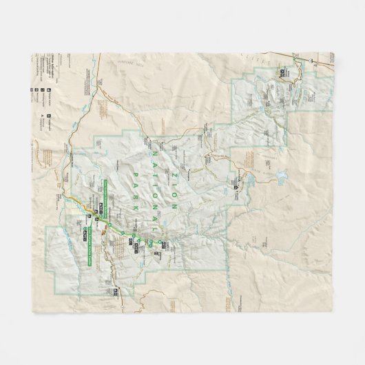 Zion Karten-Fleecedecke Nationalparks (Utah) Fleecedecke (Vorderseite (Horizontal))