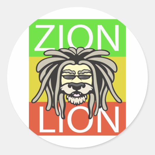 ZION LION RUNDER AUFKLEBER (Vorderseite)