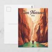Zion Narrows USA Postkarte (Vorne/Hinten)