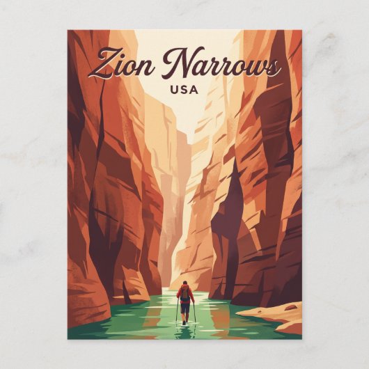 Zion Narrows USA Postkarte (Vorderseite)