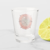 Zion National Park Bighorn Sheep Retro Kompass Schnapsglas (Rückseite)