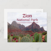Zion National Park Bloom Postcard Postkarte (Vorne/Hinten)
