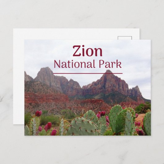 Zion National Park Bloom Postcard Postkarte (Vorne/Hinten)