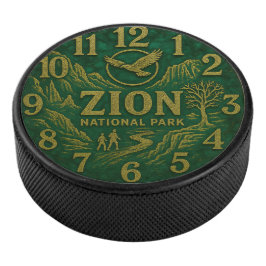 Zion National Park Canyon Hiking and Eagle Art Eishockey Puck