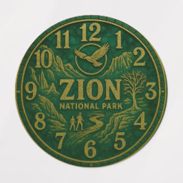 Zion National Park Canyon Hiking and Eagle Art Etiketten