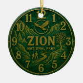 Zion National Park Canyon Hiking and Eagle Art Keramik Ornament (Vorne)