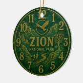 Zion National Park Canyon Hiking and Eagle Art Keramik Ornament (Links)