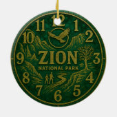 Zion National Park Canyon Hiking and Eagle Art Keramik Ornament (Hinten)