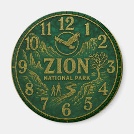 Zion National Park Canyon Hiking and Eagle Art Magnet