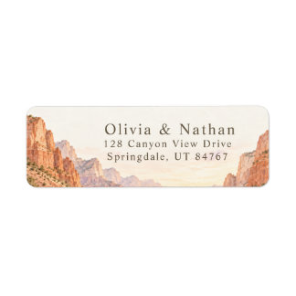 Zion National Park Canyon Hochzeit Rücksendeadress