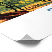 Zion National Park Illustration Retro Ästhetik Poster (Ecke)