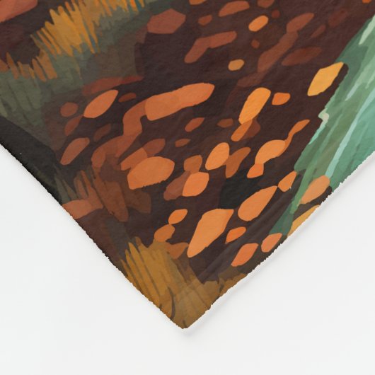 Zion National Park Illustration Retro Fleecedecke (Ecke)