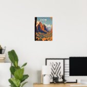 Zion National Park Illustrationsprogramm Poster (Heimbüro)