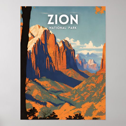 Zion National Park Illustrationsprogramm Poster (Vorne)