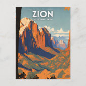 Zion National Park Illustrationsprogramm Postkarte (Vorderseite)