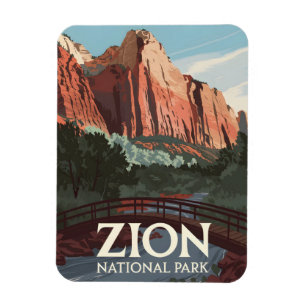 Zion National Park im Vintage-Stil Magnet