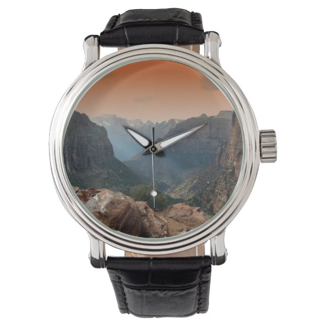 Zion National Park Mountains Landscape Armbanduhr (Vorderseite)